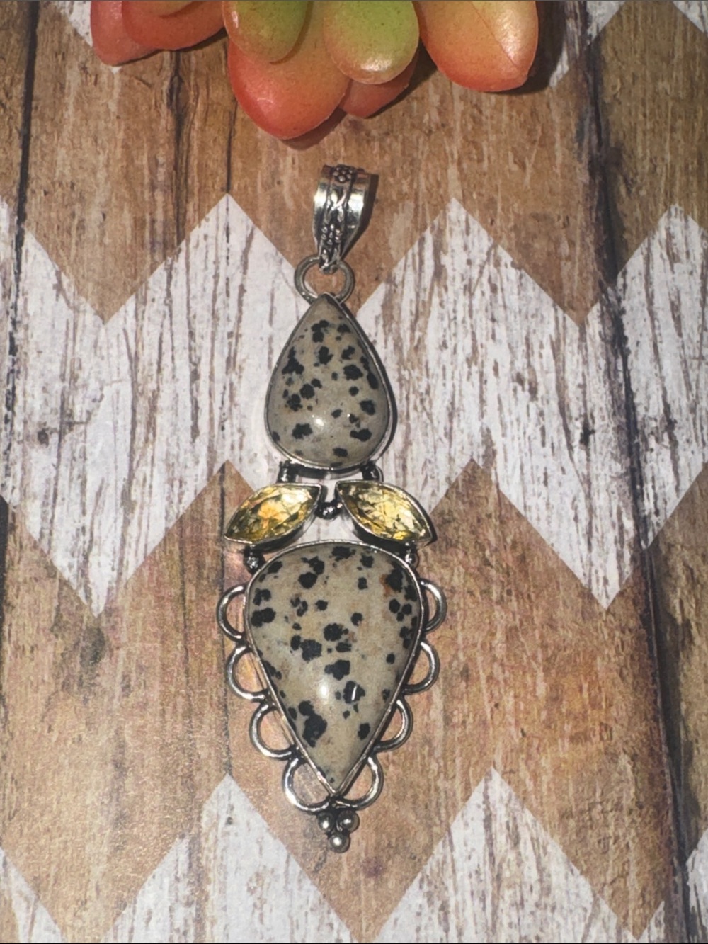 Huge Dalmatian Jasper Pendant